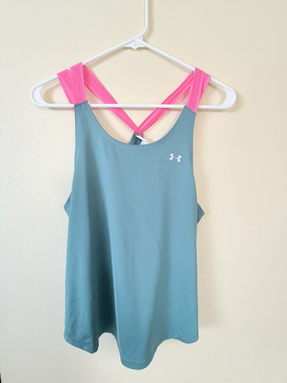 Under Armour Heat Gear Tank Top Sleeveless Workout Racerback Gym Pink SZ: S